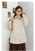 Women Shirt Loose Striped Long Sleeve Female Blouses Butterfly Button Cotton Girl Coat Autumn Winter