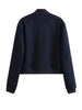 Women Solid Bomber Jackets Coat With Pockets V-Neck Single Breasted Long Sleeves Female Chic Lady Outfits