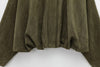 Casual Soft Martini Green Bomber Jackets Women Long Lantern Sleeve Oversized Autumn Winter Coats Outwears