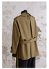 Spring Autumn Khaki Trench Coat for Women Belt Double Breasted Elegant Elegant British Style