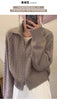 100%cashmere cardigan for women high neck loose and soft sweater for autumn and winter wool knitted sweater thickened coat
