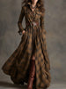 Leisure Grid Printed Long Sleeve Shirts Dress Autumn Long Sleeve Pocket Dress Elegant Ladies Loose Pleated Commute Dresses