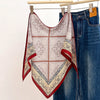 1pc Printed Triangular Scarf Bandanas Women's Elegant Niche All-Matching Scarf Jeans Belt