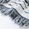 Jacquard Fringe Belted Wrap Knit Cardigan Lapel All Over Pattern Raw Fringe Autumn Winter Commute Lady Women Casual Coat
