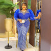 Sequin Plus Size African Party Dresses for Women Dashiki Ankara Wedding Evening Gown Elegant Christmas Muslim Maxi Dress
