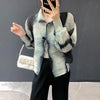 Spring Pleated Women's Lightweight Jacket Lapel Single Breasted Jacket Niche Chic Print Casual Top 2DB6159