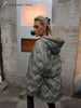 Solid Hooded Quilted Padded Coats Women's Drawstring Zipper Pockets Stand Collar Thicken Jackets Ladies Winter Outwear