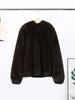 Women's Faux Fur Coats Hooded Patchwork Zipper Cropped Jackets Street Female Lantern Long Sleeves Loose Autumn Winter Outerwears