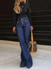 Chic Y2K Breasted High Waist Jeans Women's Bell-Bottom Denim Pants Trousers Streetwear Casual Denim Pants Jeans