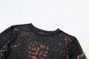 See Through Dress Women Sexy Coquette Leopard Print Full Sleeve O-Neck Stretch Mini Bodycon Midnight Party Clubwear