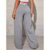 Women's Pants High Waist Webbing Loose Women's Wide Leg Pants Solid Colour Casual Female Pants Autumn Daily Wear