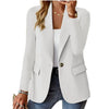 Women Solid Button Suit Coat Lapel Long Sleeve Hatless Casual Coat Jacket Oversized Work Office Lady Business Autumn