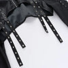 Punk Faux Leather Cropped Jacket Women Spring Streetwear Sexy Slim Fit Rivet PU Blouse Top