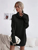 Women's Autumn Winter Knit Dress Solid Color Loose Turtleneck Comfortable Sweater Style Gown