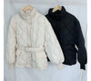 Women Winter Warm Thick Cotton Coat Women With Belt Stand Collar Cotton Padded Jacket Korean Loose Women Parka Outwear