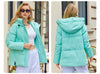 Winter Down Jacket Women Short Classic zipper Design Pocket Stand Collar Hooded Slim Coat Women Parkas 83319