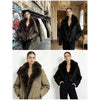 Faux Fur Neck Short Jackets Women Long Sleeve Ruff Thicken Loose Outerwear Female Autumn Winter Chic Daily Coats