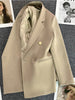 Women Suit Blazer Elegant Coat Spring Autumn Korean Blazer Double Breasted Jacket Solid Ladies Tops Clothes