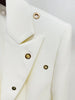 High Street Designer Runway Suit Set Women's Slim Fit Single Button Rivet Eyelet Lapel Blazer Pants Set 2pcs