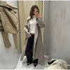 Women Casual Plaid Windbreaker Turn-down Collar Long Sleeve Belt Waist Jacket Spring High Street Lady Commute Coat