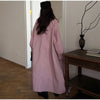 Women's Stand High Collar Single Metal Button Long Trench Coat Oversized Drop Shoulder Side Pocket Weekend Commute Casual Coat
