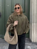 Women Green Suede Jacket Spring Long Sleeve Zipper Oversize Bomber Jackets Chic Female Street Casual Coats