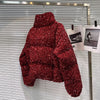 Winter Heavy Industry Colorful Sequin Stand Collar Warm Jacket For Women Cotton-padded Coat 11A07258
