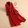 Female Autumn Winter Solid Color Korean Slim Thin Woolen Coat Women Mid-length Woolen Quilted Velvet Thickened Coat