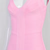 Sexy Plunge V Bandage Dress Stripes Slim Bodyocn Mini Party Celebrity Evening Dress Elastic Knitted Vestidos