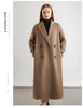 Women 100% Wool Peak Lapel Overcoat Belt Double-Breasted Autumn Winter Long Jacket Trench Coat Ladies Female Clothing #19