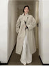 Autumn Simple Style Korean Long Stand-up Collar White Trench Coat Women's Trench