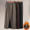 Spring Autumn Women Long Pants 2025New Elastic High Waist Casual Middle and Old Mom Pants Winter Plushed Warm Straight Pants 8XL