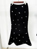 High Street Designer Jacket Women's Color Block Sequined Blazer Mermaid Long Skirt