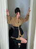 Original Design Blazer Women Loose Spliced Pocket Korean Shrug Notched Single Breasted Blazer Mujer Femal with Belt