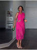 Vintage Chic Dress Stylish Ruched Fringe Women Knit Gown Designers Glamorous Elegant Modest Female Spring Outfits
