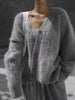Women Knitted Thick Cashmere Wool Cardigan Chic V Neck Single Breasted Long Sleeve Sweater Fall Winter Coat Outwear