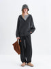 Leisure Loose-fitting High-waisted Drawstring Knit Lantern Pants for Women Winter Style Korean Style