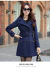 Autumn Winter Women Wool Coat Ladies Woolen Long Coat Female Slim-fit Double-Breasted Jacket with Belt S-3XL