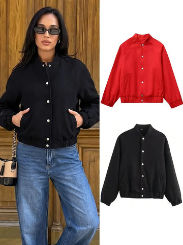 Womens Vintage Solid Stand Collar Coat Office Outwear Casual Party Vacation Long Sleeve Single Breasted Jacket