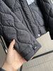 Quilted coat for women Quilted Jacket With Ties beige drawstring high neck pocket clip cotton jacket for women
