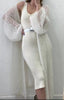 Knitted Open Stitch Cardigan Sweater for Women Autumn Winter Solid Front Pocket Long Sweater Coat Loose