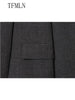 Women Loose Blazer Jackets Vintage Office Lady Single Button Full Sleeve Outwear Stand Collar Coats