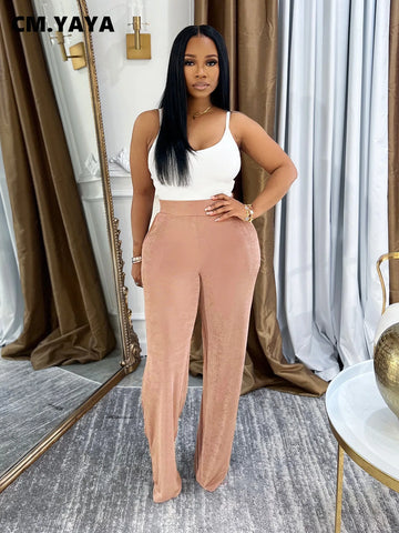 Women High Waist Wide Leg Pants Streetwear Casual Active Trousers