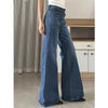 Girls Korean Low Waist Slim Fit Jeans Lady Casual Daily Bell Bottom Pants Women Classic Denim Trousers