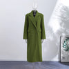 Autumn Winter Solid Women's Woolen Overcoat Urban Long Sleeve Lapel Button Female Outwear Elegant Lady Overcoats