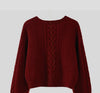 Simple Elegant Office Coat V Neck Twist Cardigan Short Sweater Loose Women Korean Style Retro Jackets Autumn Winter Clothing