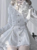 Gothic Vintage Girl Slim Patchwork Dress Women High Street Lace Skinny Long Sleeve Dresses France Sweet White Clothing
