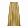 Women Casual Striped Loose Shirt Trouser Suits Women Full Sleeve Lapel Button Top Long Straight Pants Set Female Lady Suit