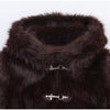 Elegant PU Fur Patchwork Jacket Women Loose Detachable Collar Lapel Double Breasted Jackets Female Winter Warm Outwear