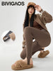 Autumn Winter Thick Foot Pants Sharkskin Leggings Women's Rabbit Fleece Warm Leggings High Waist Elastic Non Trace Yoga